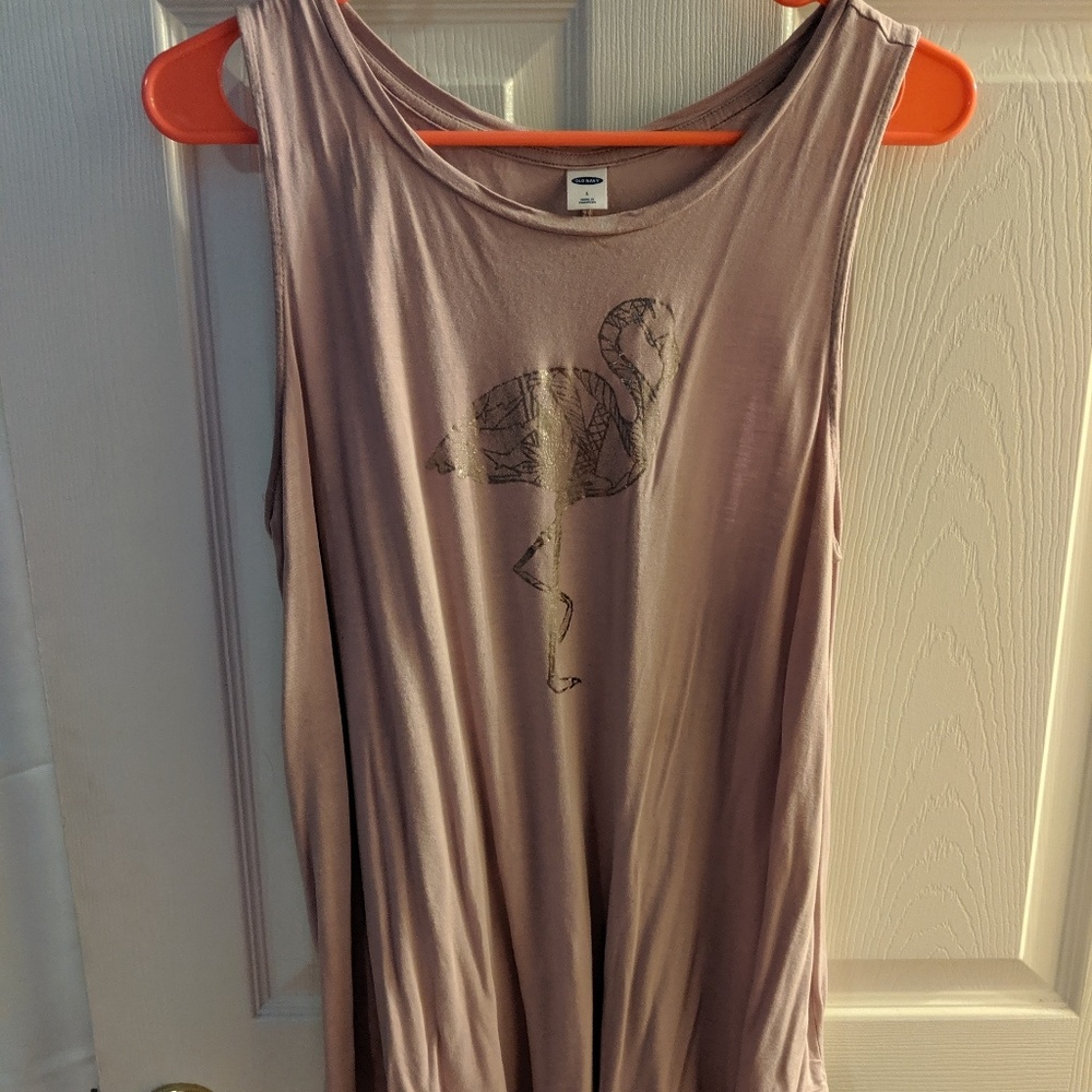Metallic flamingo tank